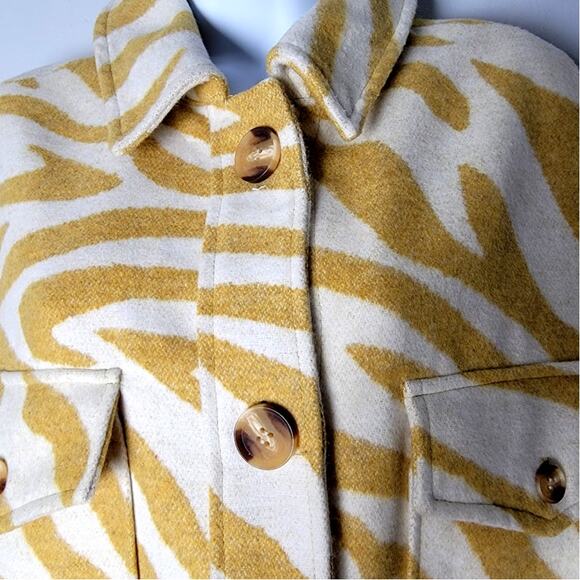 Scoop Oversized Zebra‎ Print Shacket Jacket S Small 4-6 Heavy Thick Button Front - Picture 2 of 11